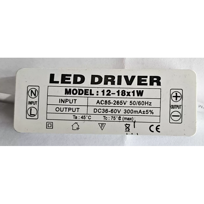 12 - 18 x 1W 300mA Led Sürücü Sabit Akım Led Driver
