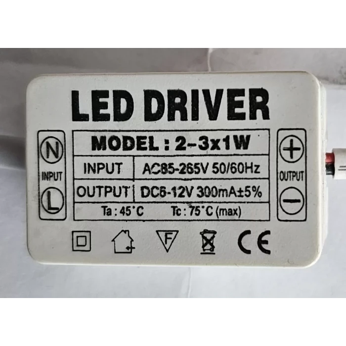 2-3 x 1W 300mA Led Sürücü Sabit Akım Led Driver
