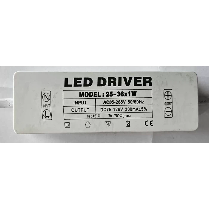 25 - 36 x 1W 300mA Led Sürücü Sabit Akım Led Driver