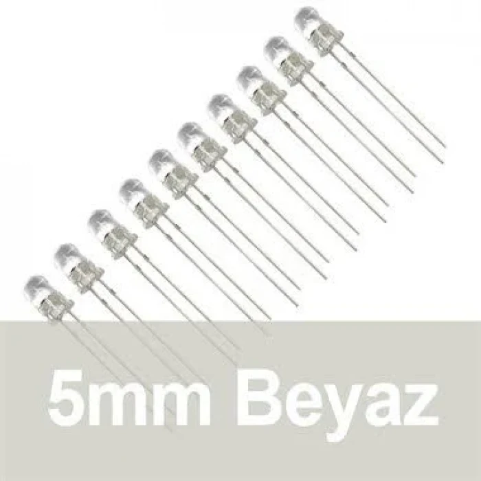 5mm LED Şeffaf Beyaz