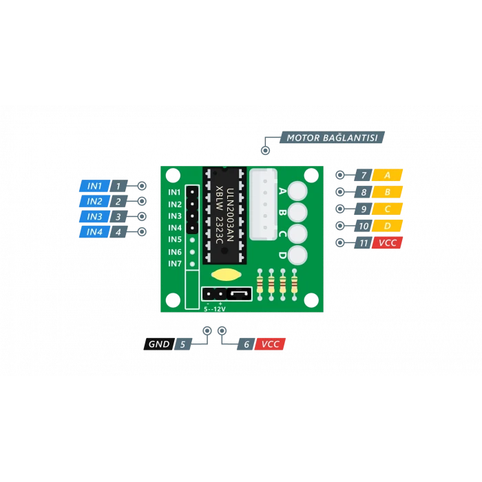 Arduino Step Motor Sürücü Kontrol Devresi 28BYJ-48