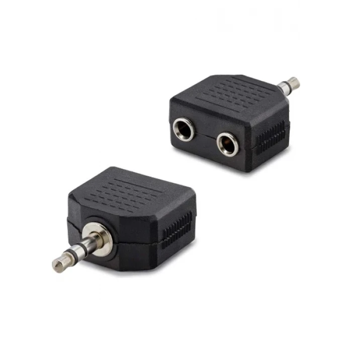 HN-4388 3.5 mm Stereo Erkek To 3.5mm 2 Dişi Çevirici Jack