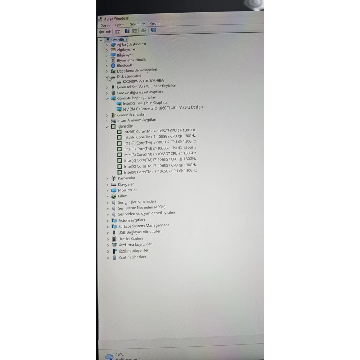 Microsoft Surface Book 3 i7-1065G7 32GB DDR4 2TB SSD 6GB GPU NVIDIA GeForce GTX 1660 Ti with Max-Q Design 15 inc Ekran