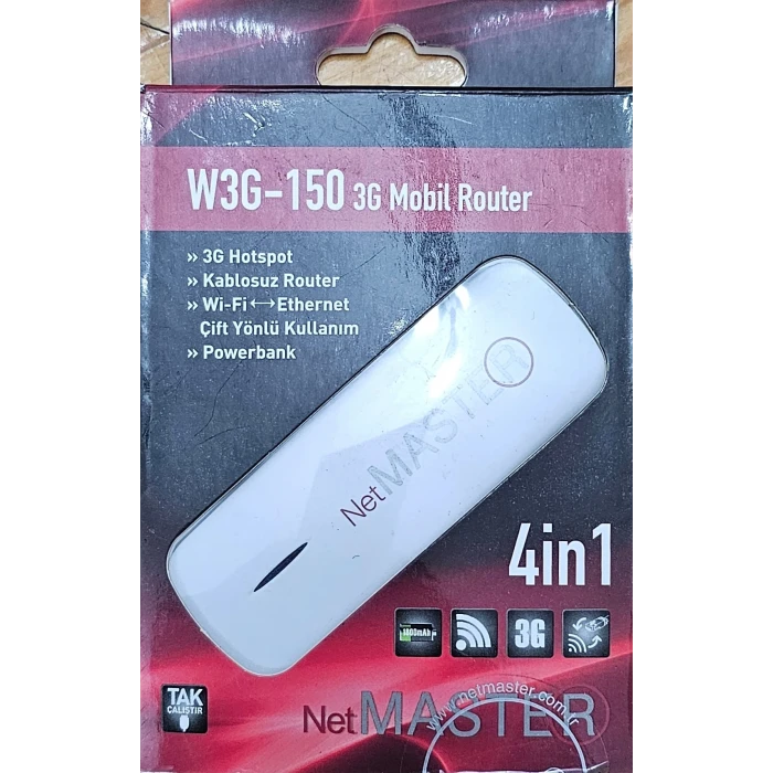 Netmaster W3G-150 3G/4G Router 4 in 1- Kutulu