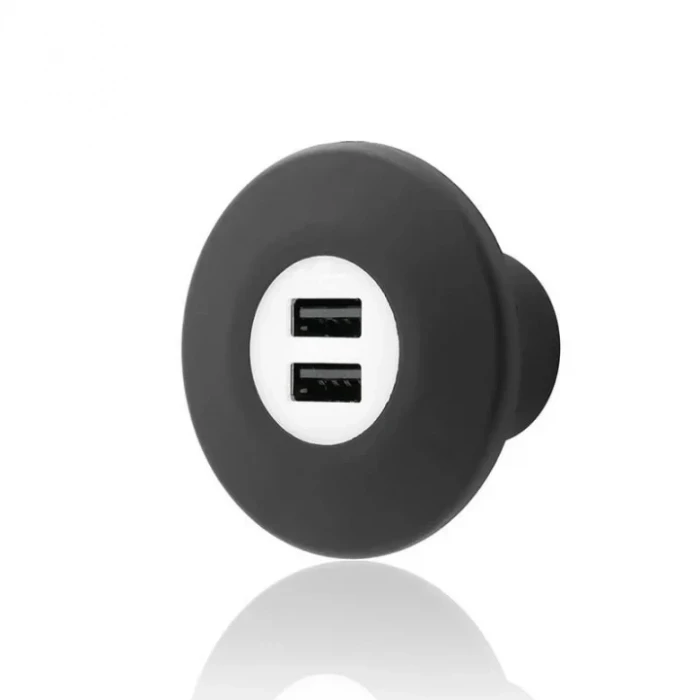 Sanel 12/24V USB Şarj Ünitesi Mavi Ledli (2,1A)