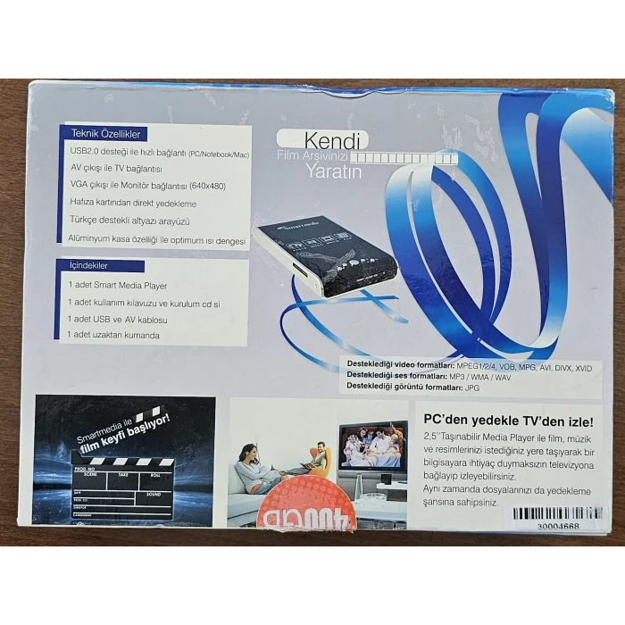 SMART MEDIA PLAYER 400 GB 2.5 Hardisk Yok - Kutulu