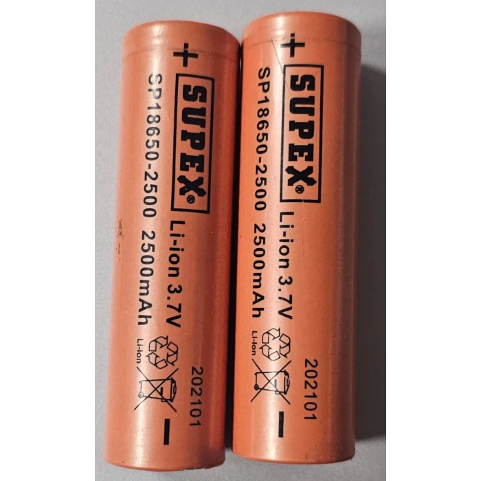Supex SP18650-2500 Li-ion Pil - 3.7V 2500 Mah