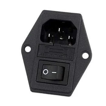 AC Power Supply Girişi (Güç Kaynağı) Konnektörü - Kulaklı - Sigortalı - Anahtarlı