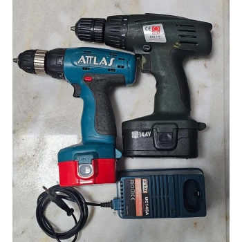 Atlas Star 14.4V ve DBK EAS 142 14.4V Sıfır Batarya Şarj Aleti 2 Adet Matkap