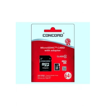 Concord 64Gb Class10 Micro Sdhc Hafıza Kartı+Adaptör (C-M64)