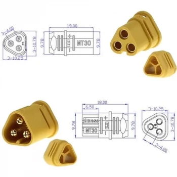 MT60 3 Pin Dişi Erkek Konnektör