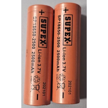 Supex SP18650-2500 Li-ion Pil - 3.7V 2500 Mah