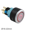 16 - 22mm Işıklı Power Simgeli Buton NO + NC Kilitli - KIRMIZI