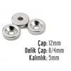 Çap 12mm X Delik çap 8/4 Kalınlık 5mm Havşalı Mıknatıs