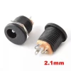 DC Şase 2.1MM - 2.5MM Yuvarlak Somunlu Barrel Konnektör Jak Girişi 12mm