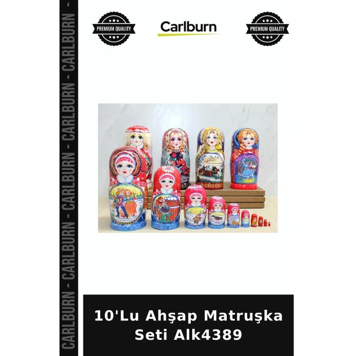 10Lu Ahşap Matruşka Seti Figür Hediyelik Masa Üstü