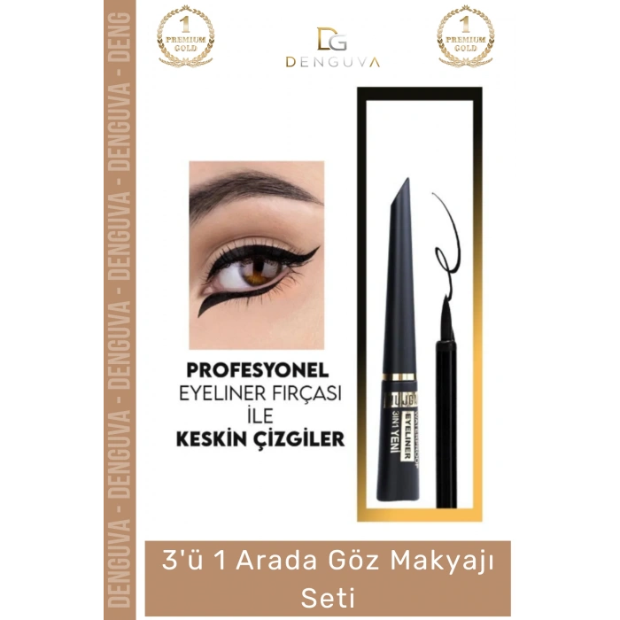 3ü 1 Arada Göz Makyajı Seti - Eyeliner, Maskara, Kalem (eM)