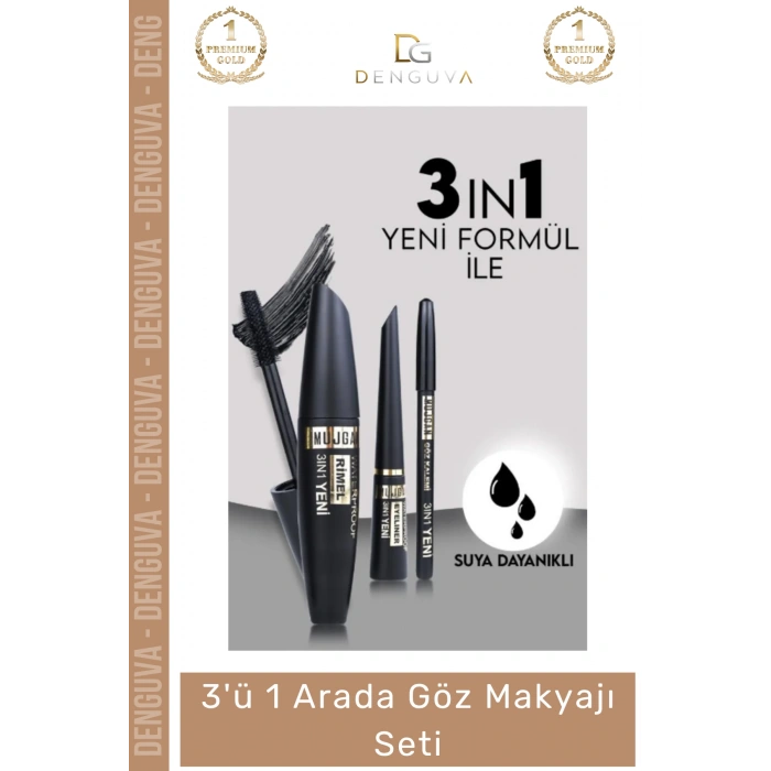3ü 1 Arada Göz Makyajı Seti - Eyeliner, Maskara, Kalem (eM)