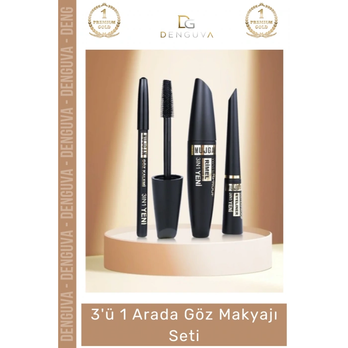 3ü 1 Arada Göz Makyajı Seti - Eyeliner, Maskara, Kalem (eM)