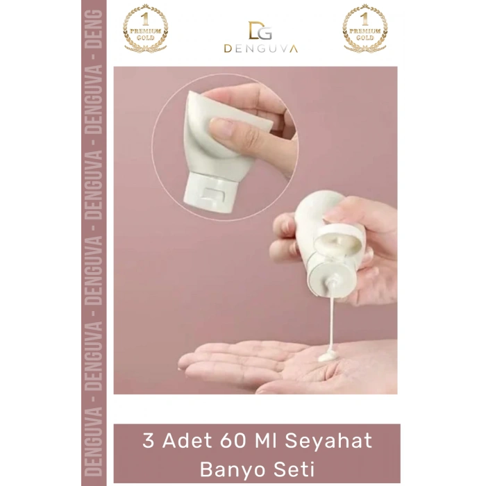 60ml Seyahat Banyo Seti 3lü Boş Şişe Sıvı Taşıma