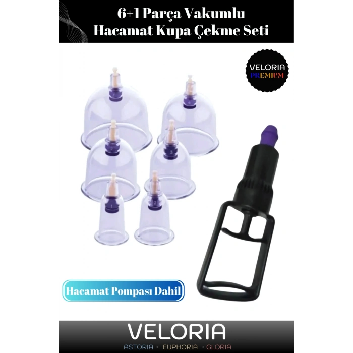 Premium Seri Vakumlu Masaj Aleti 6lı Kupa Hacamat Seti