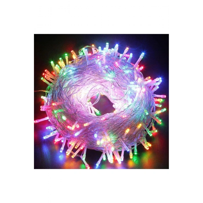 10m 60 Led RGB 2 Kademeli Şeffaf Kablo Pilli