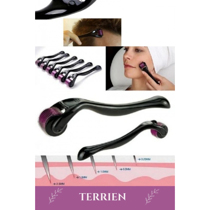 Derma Roller Titanyum Uçlu 540 İğneli Cilt Bakım Vücut Yenileme Masaj Aleti 0,50 mm