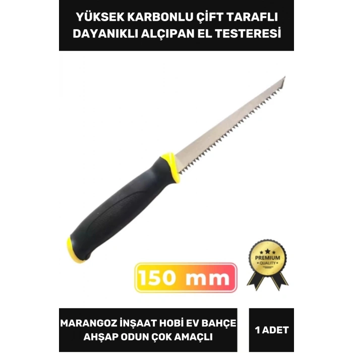 Özel Üretim Dayanıklı Ergonomik Tutuş 150 mm Yüksek Karbonlu Çelik Çift Taraflı Alçıpan Testere