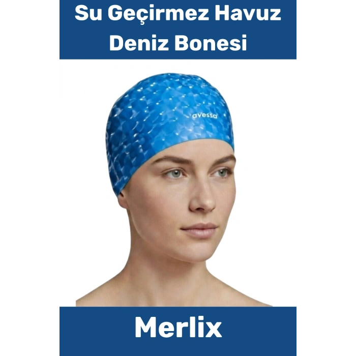 #Yüzme Şapkası Bone Uzun Saç Kaymaz Su Geçirmez Sızdırmaz Yüzücü Havuz Deniz Bonesi Elastik Bez Yüzme Şapkası