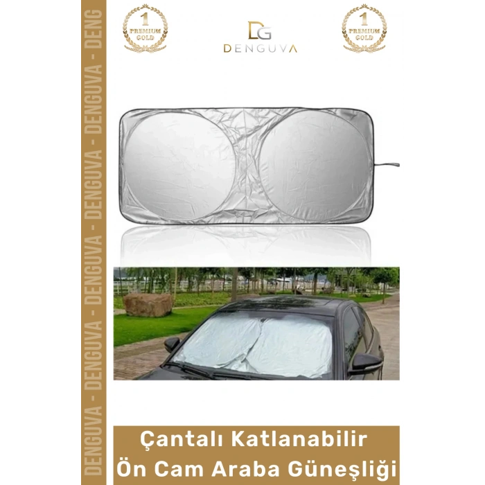 #ArabaGüneşliği Katlanabilir UV Korumalı Oto Katlanır Araç Çift Katmanlı Isı Güneş Sıcak Yalıtımlı Otomobil Pratik Ön Cam Araba Güneşliği