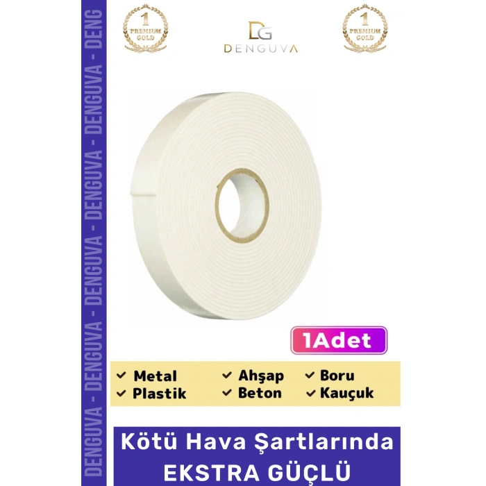 #Bant Güçlü Yapışkanlı 18mm 2m Duvar Tablo Montaj Bandı Ofis Ev Mobilya Çift Taraflı Köpük Bant - 1 Adet