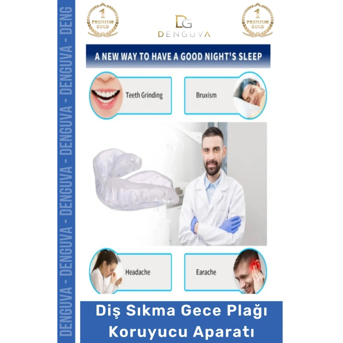 #Dişlik Bruksizm Gece Plağı Şeffaf Koruma Silikonu Çene Sıkma Engelleme Dişlik Uyku Aparatı Gıcırdtma - 2 Adet