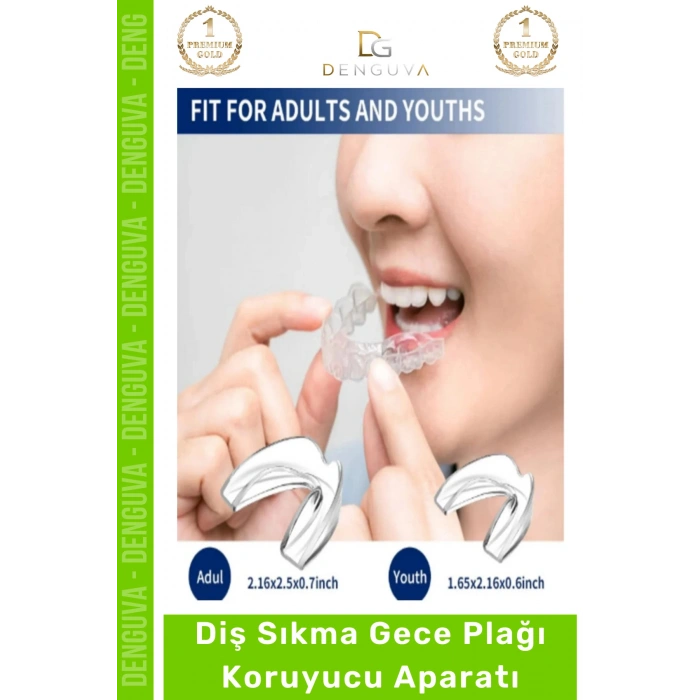 #Dişlik Bruksizm Gece Plağı Şeffaf Koruma Silikonu Çene Sıkma Engelleme Dişlik Uyku Aparatı Gıcırdtma - 3 Adet
