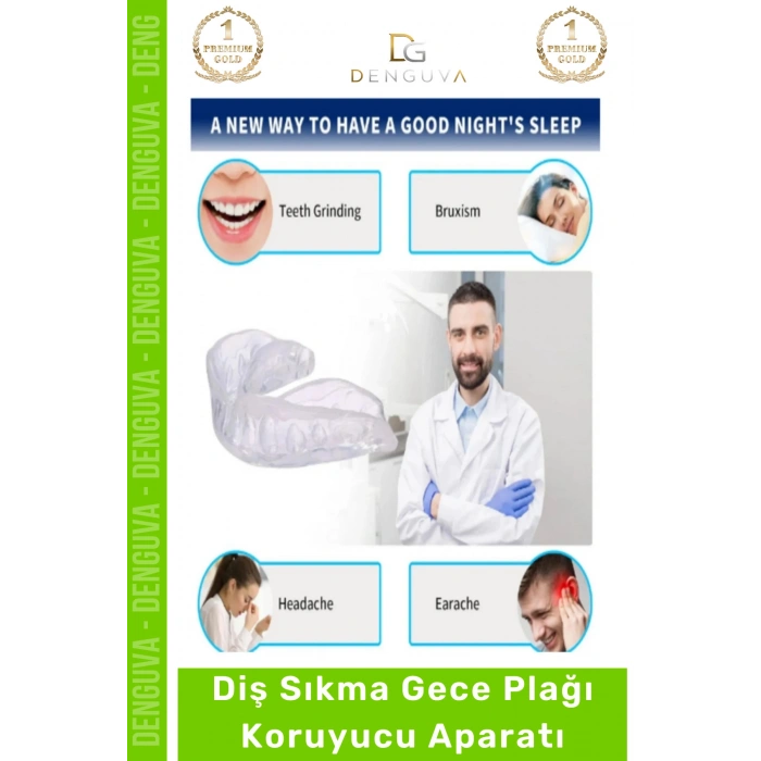 #Dişlik Bruksizm Gece Plağı Şeffaf Koruma Silikonu Çene Sıkma Engelleme Dişlik Uyku Aparatı Gıcırdtma - 3 Adet