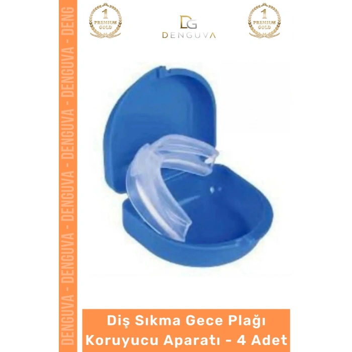 #Dişlik Bruksizm Gece Plağı Şeffaf Koruma Silikonu Çene Sıkma Engelleme Dişlik Uyku Aparatı Gıcırdtma - 4 Adet