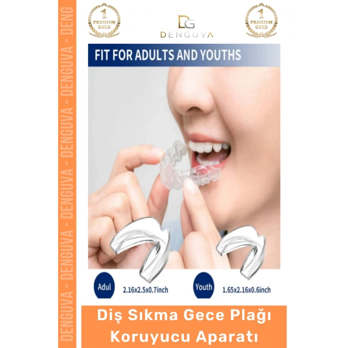 #Dişlik Bruksizm Gece Plağı Şeffaf Koruma Silikonu Çene Sıkma Engelleme Dişlik Uyku Aparatı Gıcırdtma - 4 Adet