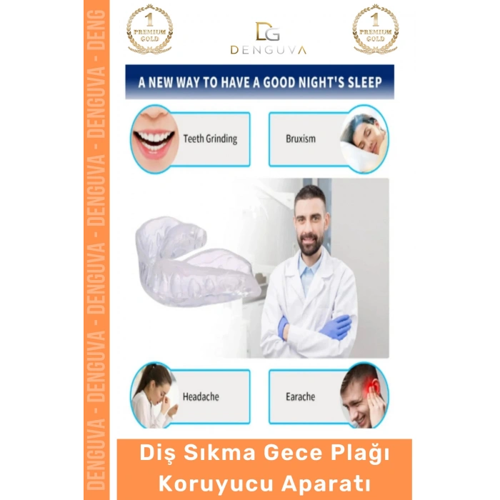 #Dişlik Bruksizm Gece Plağı Şeffaf Koruma Silikonu Çene Sıkma Engelleme Dişlik Uyku Aparatı Gıcırdtma - 4 Adet