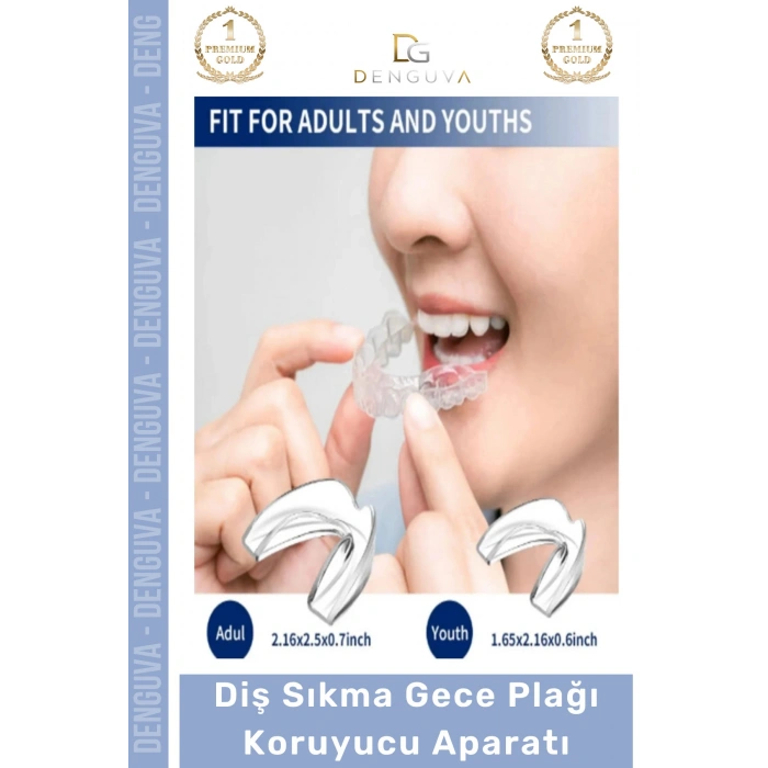 #Dişlik Bruksizm Gece Plağı Şeffaf Koruma Silikonu Çene Sıkma Engelleme Dişlik Uyku Aparatı Gıcırdtma - 5 Adet