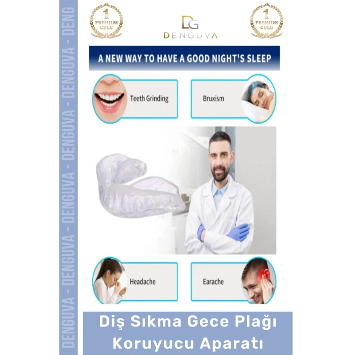 #Dişlik Bruksizm Gece Plağı Şeffaf Koruma Silikonu Çene Sıkma Engelleme Dişlik Uyku Aparatı Gıcırdtma - 5 Adet