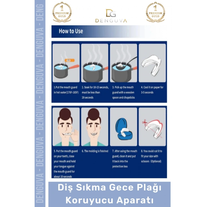 #Dişlik Bruksizm Gece Plağı Şeffaf Koruma Silikonu Çene Sıkma Engelleme Dişlik Uyku Aparatı Gıcırdtma - 5 Adet