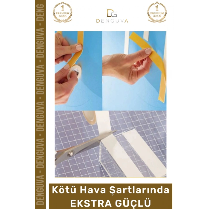 #Bant Güçlü Yapışkanlı 18mm 2m Duvar Tablo Montaj Bandı Ofis Ev Mobilya Çift Taraflı Köpük Bant - 3 Adet