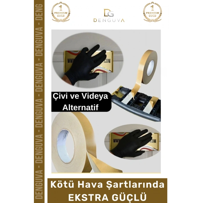 #Bant Güçlü Yapışkanlı 18mm 2m Duvar Tablo Montaj Bandı Ofis Ev Mobilya Çift Taraflı Köpük Bant - 3 Adet