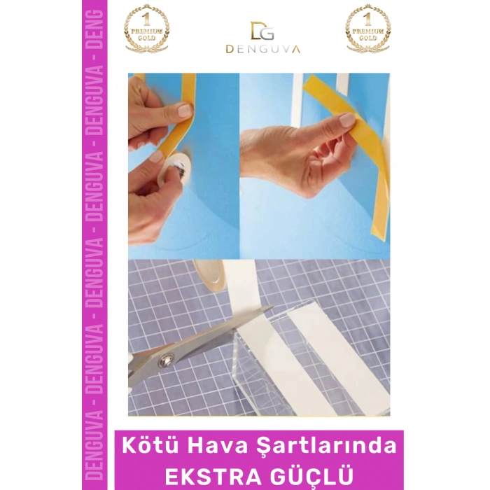#Bant Güçlü Yapışkanlı 18mm 2m Duvar Tablo Montaj Bandı Ofis Ev Mobilya Çift Taraflı Köpük Bant - 5 Adet