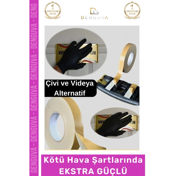 #Bant Güçlü Yapışkanlı 18mm 2m Duvar Tablo Montaj Bandı Ofis Ev Mobilya Çift Taraflı Köpük Bant - 5 Adet