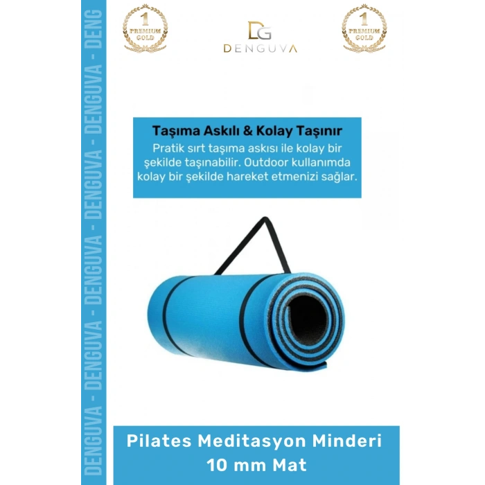 #PilatesMeditasyonMinderi Carlburn Taşıma Askılı Dayanıklı Uzun Ömürlü Konfor Fitness Meditasyon Minderi 10 mm Mat