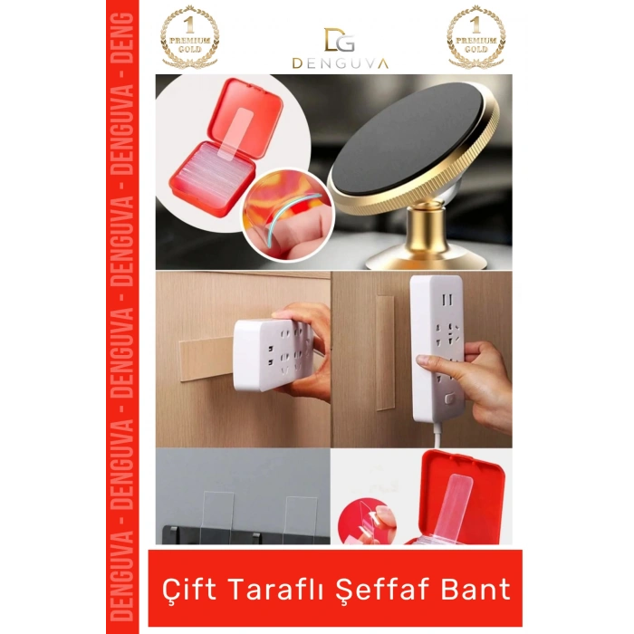 #ŞeffafBant Nano PU Jel Güçlü Yıkanabilir Tekrar Kullanılabilir Dayanıklı Yapışkan Çift Taraflı Şeffaf Bant