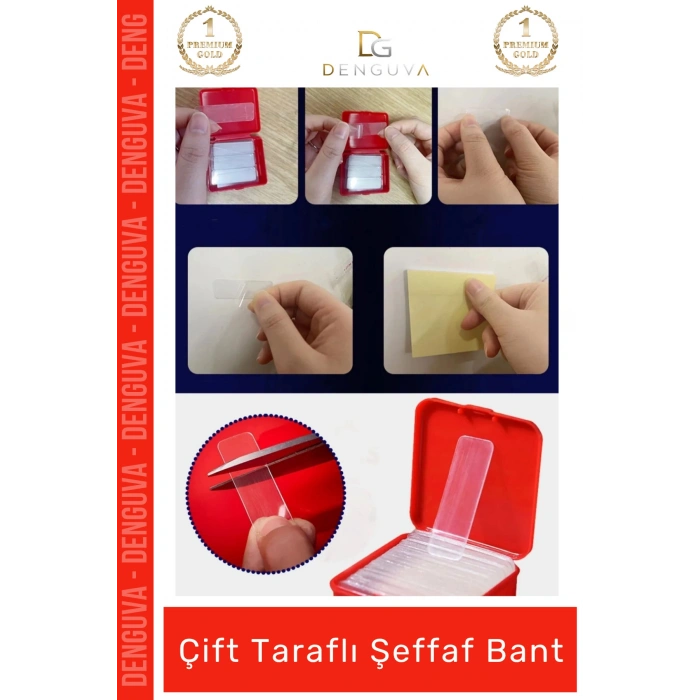 #ŞeffafBant Nano PU Jel Güçlü Yıkanabilir Tekrar Kullanılabilir Dayanıklı Yapışkan Çift Taraflı Şeffaf Bant