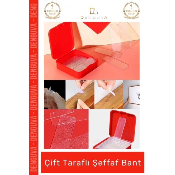#ŞeffafBant Nano PU Jel Güçlü Yıkanabilir Tekrar Kullanılabilir Dayanıklı Yapışkan Çift Taraflı Şeffaf Bant
