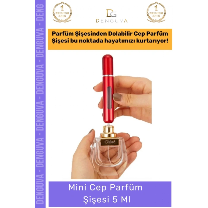 #CepParfümŞişesi Doldurulabilir Mini Taşınabilir Seyahat Tipi Çanta Boyu Patentli Cep Parfüm Şişesi 5 Ml