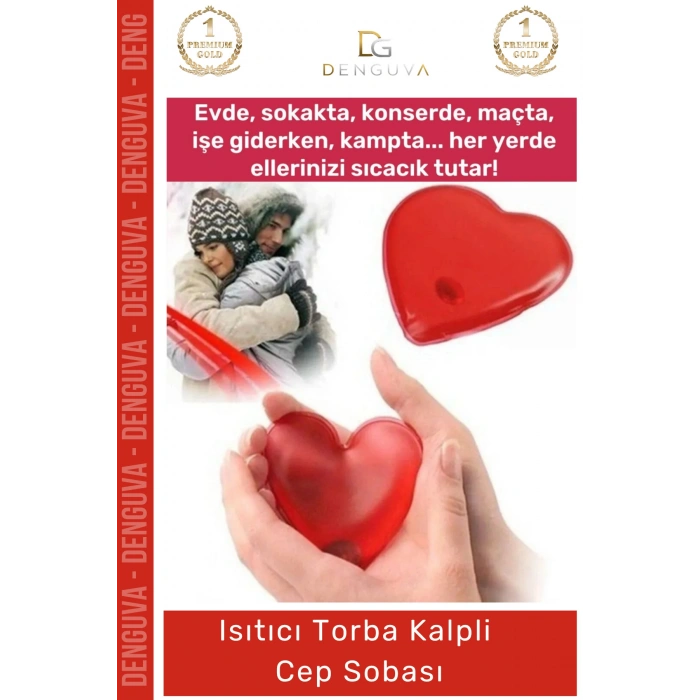 #CepSobası Kalp Şeklinde Sihirli Jel El Isıtıcısı 2li Set Kamp Isıtıcı Torba Kalpli Cep Sobası